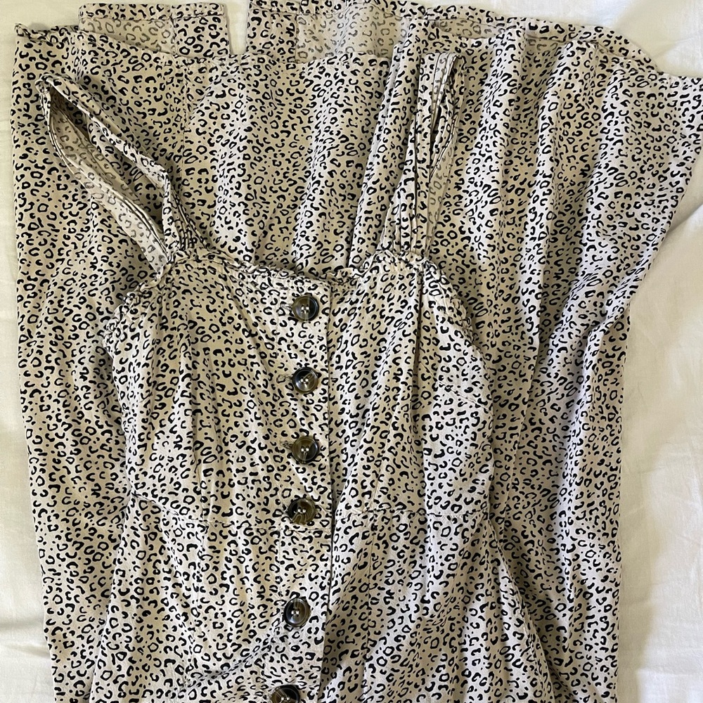 Khaki and Black Cheetah Print Maxi Dress